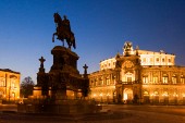 Dresden, theatre square, semper opera house, equestrian statue o