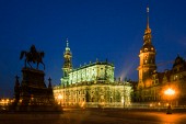 Dresden, theatre square, Hofkirche, castle, eqestrian statue of